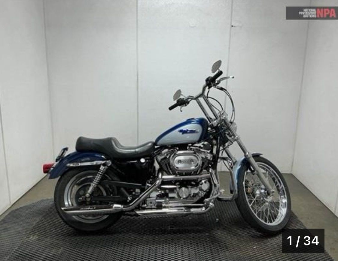 2000 Harley-Davidson Sportster 1200 Custom Cruiser Motorcycle Blue/Silver