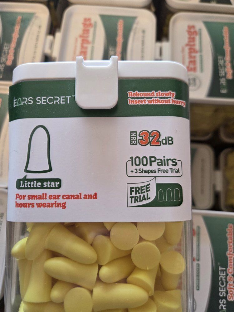 EARS SECRET Soft & Comfortable Foam Earplugs - 100 Pairs, 32dB Noise Reduction, Hearing Protection, Shape: Little Star