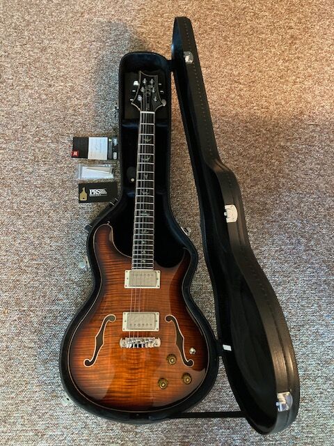 PRS SE Hollowbody II Piezo - Orange Tiger Smokeburst