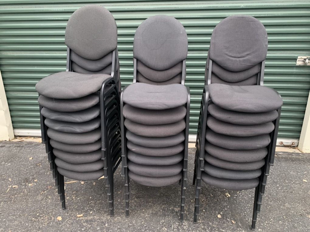 25 FABRIC PADDED STACKING BANQUET CHAIRS
