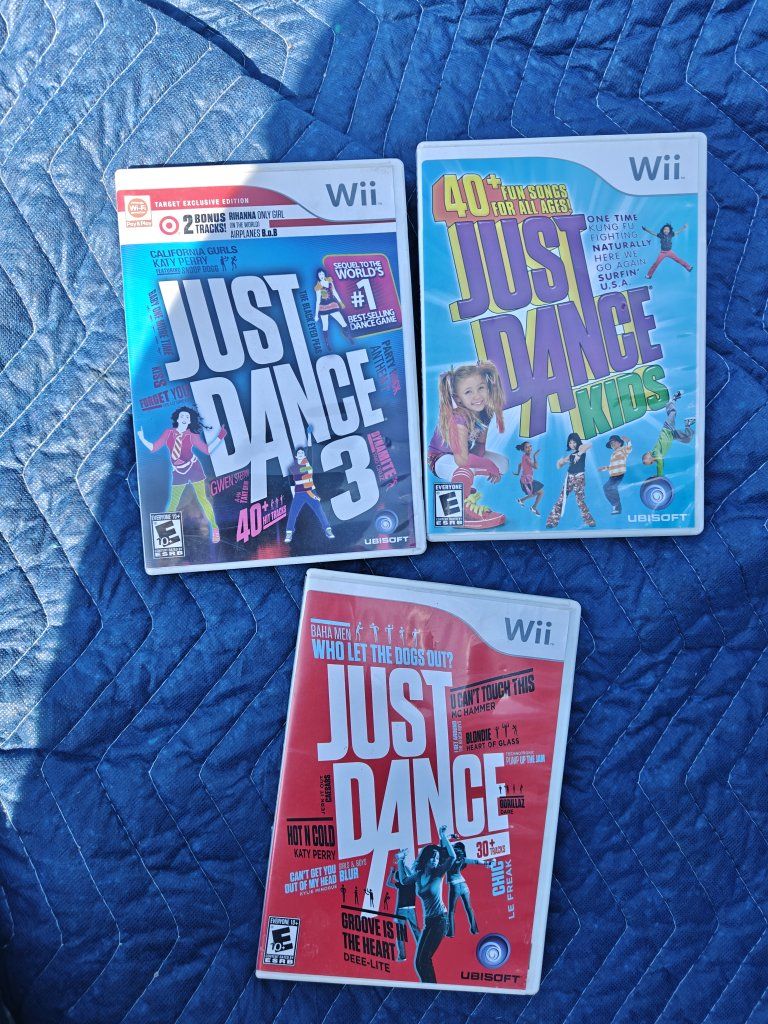 Just Dance Wii Games Lot: Just Dance 3, Just Dance Kids, & Just Dance - Ubisoft