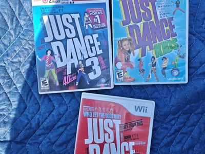 Just Dance Wii Games Lot: Just Dance 3, Just Dance Kids, & Just Dance - Ubisoft