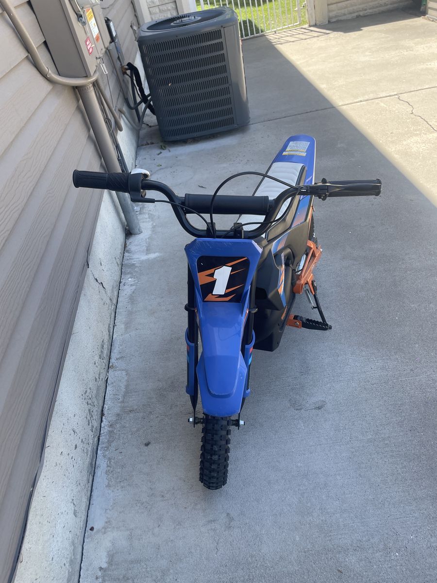 Electric Motocross Bike kids - Blue, Orange & Black