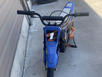 Electric Motocross Bike kids - Blue, Orange & Black