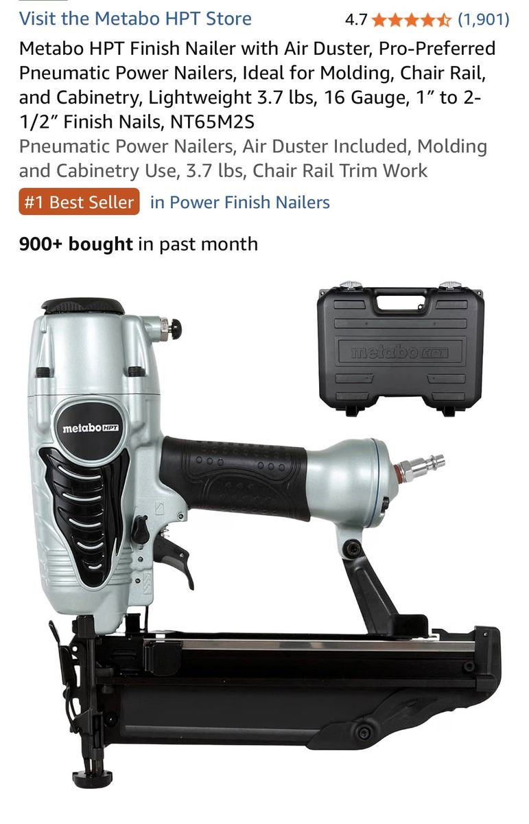 Metabo 16-Gauge 2-1/2 Inch Pneumatic Finish Nailer BRAND NEW IN BOX