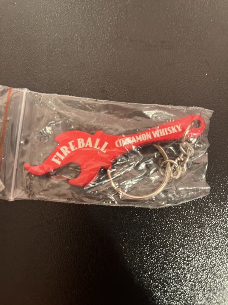 Brand New Fireball Whisky Metal Keychain Opener