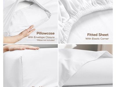 Utopia Bedding California King White Brushed Microfiber 3-Piece Sheet Set. never opened