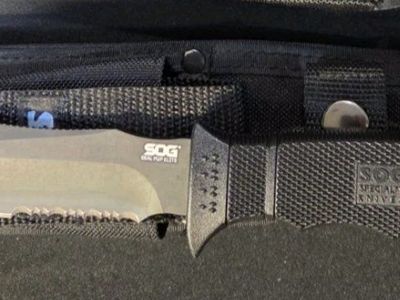 SOG SEAL Pup Elite Fixed Blade Knife Partially Serrated with Nylon Sheath