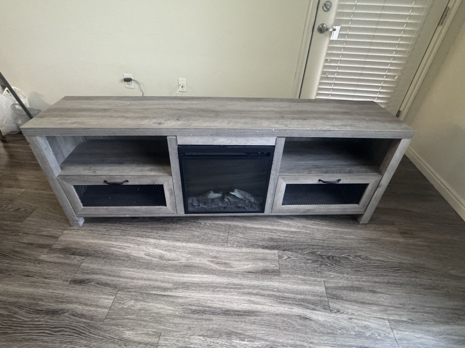 70” TV Stand with Electric Fireplace Insert