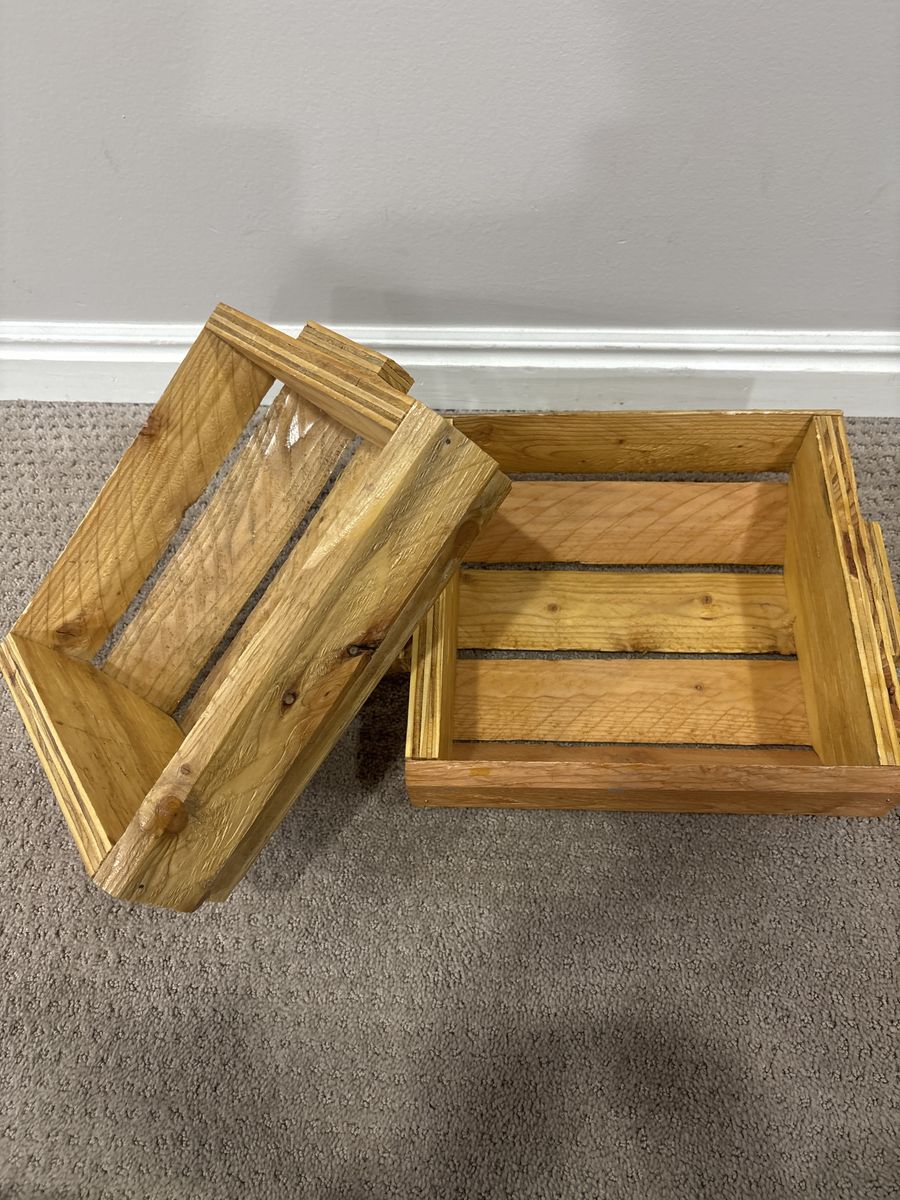 Rustic Wood Crates (Set of 2) - Versatile Storage & Decor