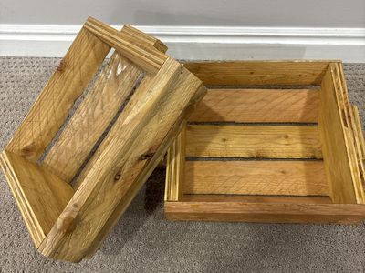 Rustic Wood Crates (Set of 2) - Versatile Storage & Decor