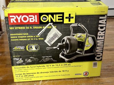 Ryobi One 18V HYBRID 50 ft. DRAIN AUGER Kit