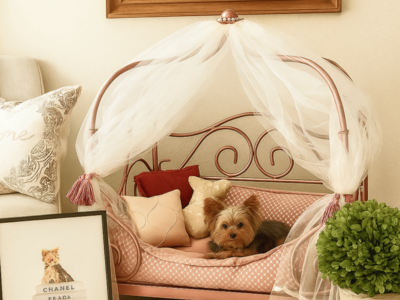 PAWresian Wrought Iron Canopy Pet Dog Cat Bed Baby Portrait Prop