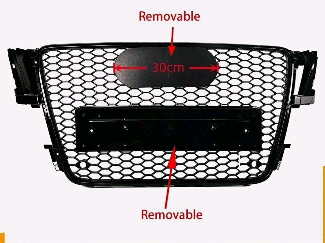 For Audi A5 S5 B8 RS5 Style 08-12 Front mesh Grill Upper Bumper Grille W/Quattro  #403