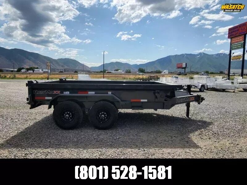RawMaxx 7x12 GDX Heavy Duty 13lb I-Beam Dump Trailer