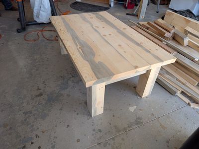 blue stain pine coffee table
