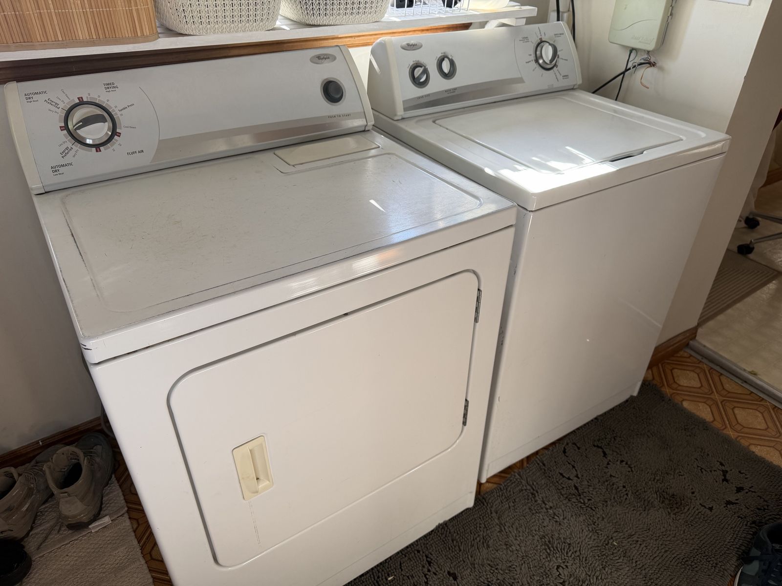 Whirlpool Washer & Electric Dryer Set - White Top Load, Reliable Laundry Pair