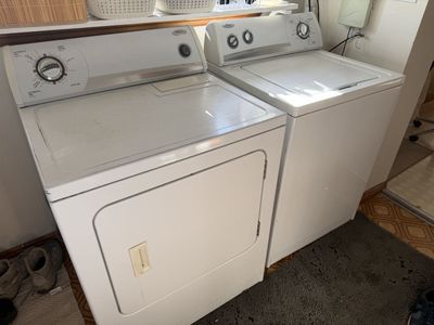 Whirlpool Washer & Electric Dryer Set - White Top Load, Reliable Laundry Pair