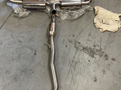 Polished Stainless Dual Exit Cat-Back Exhaust System with Catalytic Converter - Unknown Fitment New
