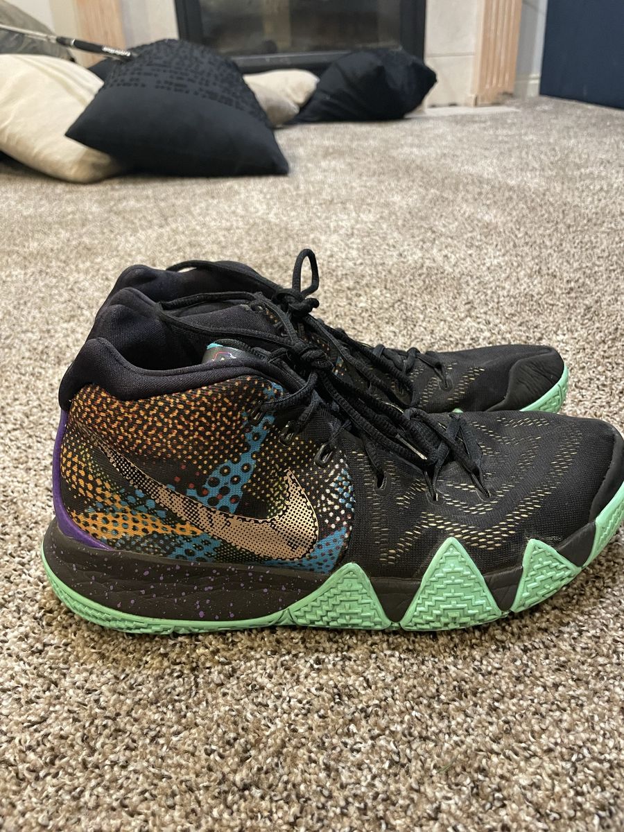 Nike Kyrie 4 'BHM' Multi-Color Basketball Shoes - Men's US Size 12, Excellent Used Condition