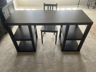 Crafting table or desk with matching chair and 4 shelves
