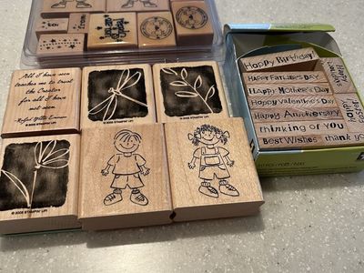 Craft Stamp Lot Stampin Up Close To My Heart Rubber Wood Mount Acrylic Clear