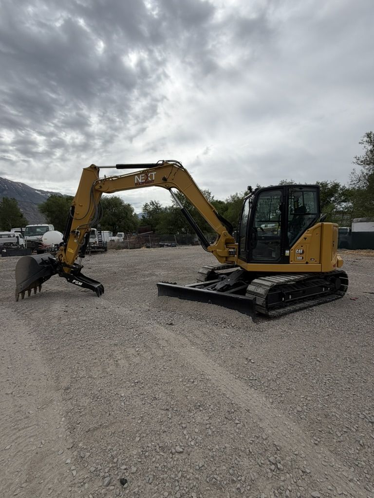 8 Ton / 80 Class Mini Ex for Rent - Cat 308 with Claw and Angle Blade