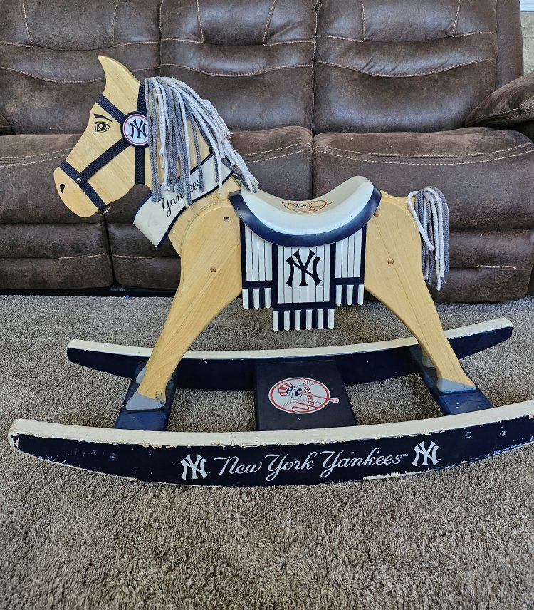 Danbury Mint New York Yankees wooden rocking horse