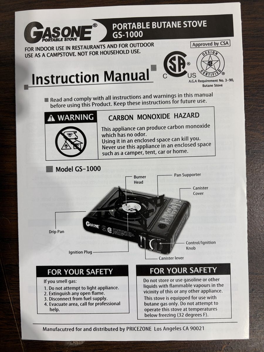 Butane Stove with Gas