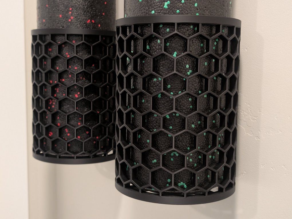 Black Foam Roller or Yoga Mat Holder Rack Mount