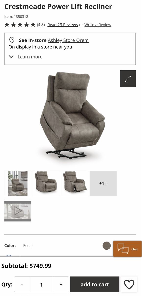 Dual motor power lift chair with heat and massage