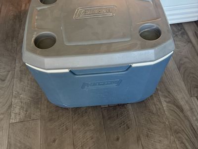 Coleman 30-Can Capacity Cooler with Cup Holders - Blue, Great for Picnics & Camping
