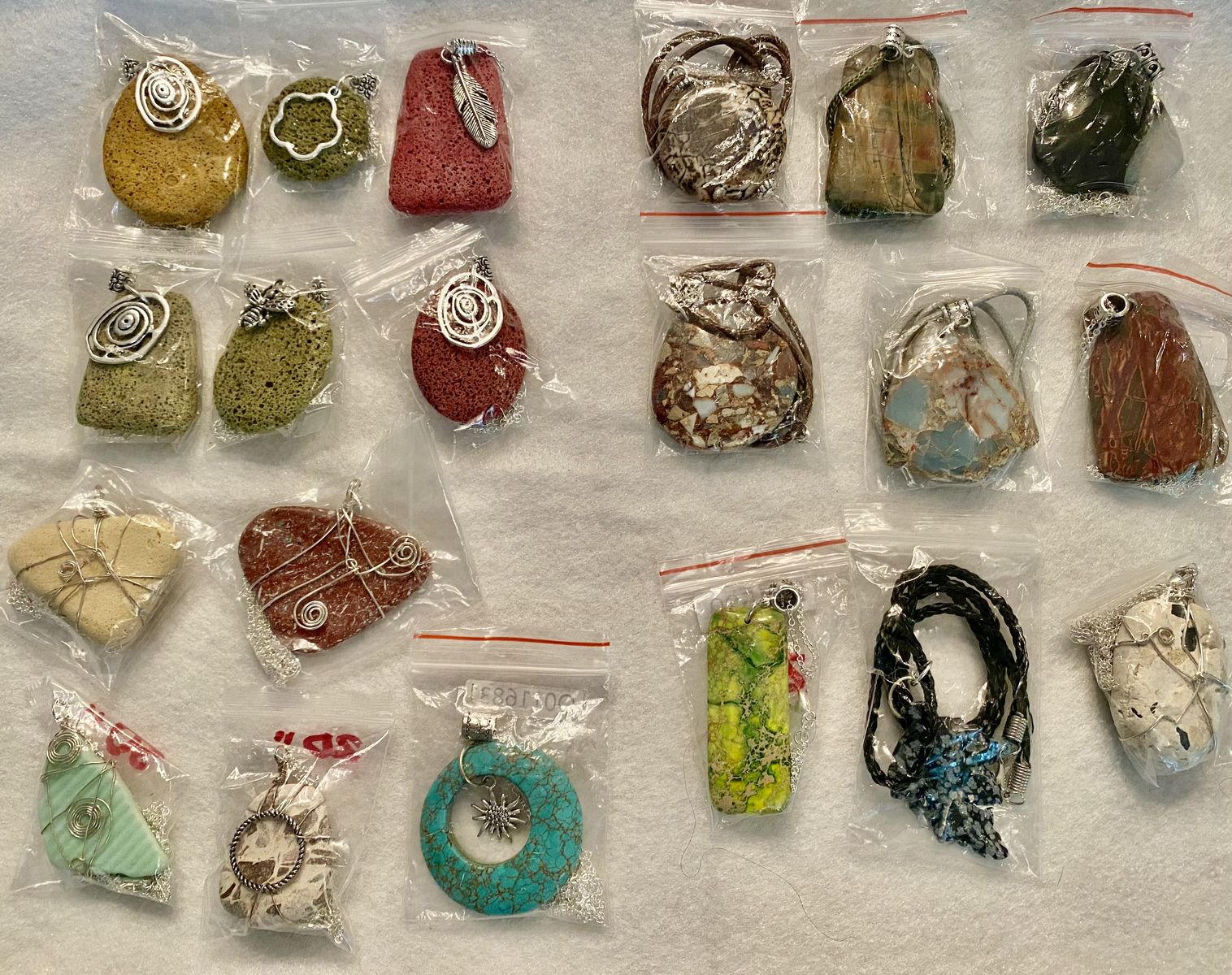 NEW! Assorted Gemstone & Stone Pendant Necklaces - Unique Designs, Mixed Colors & Charms $10-$15 - C PIX