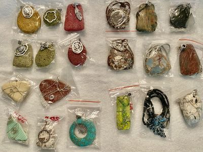 NEW! Assorted Gemstone & Stone Pendant Necklaces - Unique Designs, Mixed Colors & Charms $10-$15 - C PIX