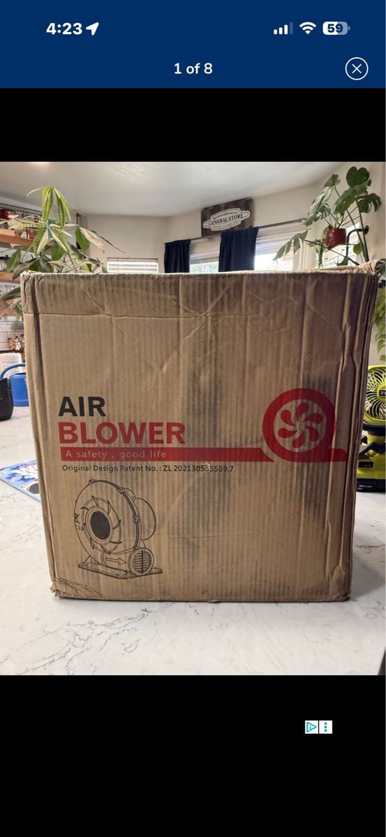 Air Blower Fan 620W 115V Yellow Bounce House Inflatable Blower