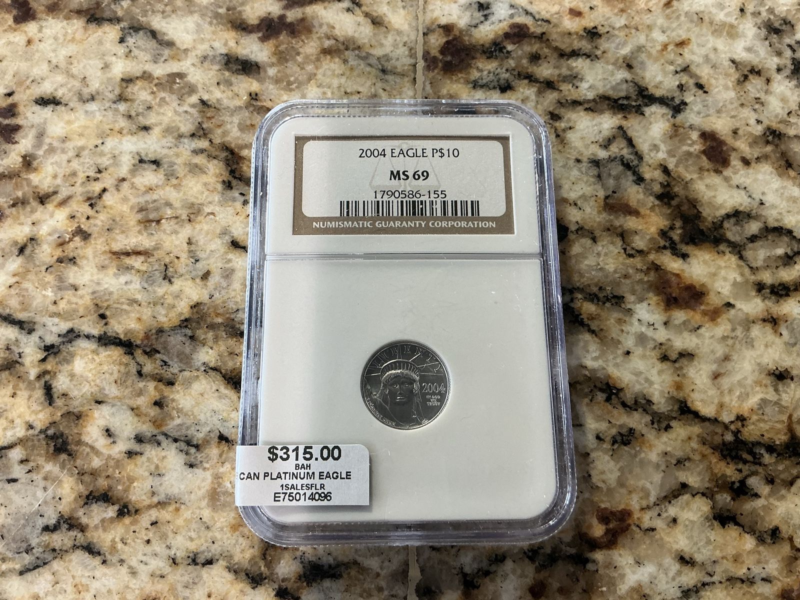 2004-P $10 American Platinum Eagle 1/10 oz Coin - NGC MS 69 Graded E75014096