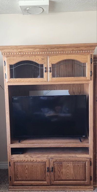 Sturdy wood entertainment center