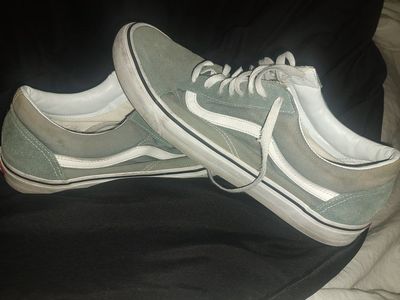 Vans Old Skool Skate Shoes - Men's Size 13, Green Canvas Upper
