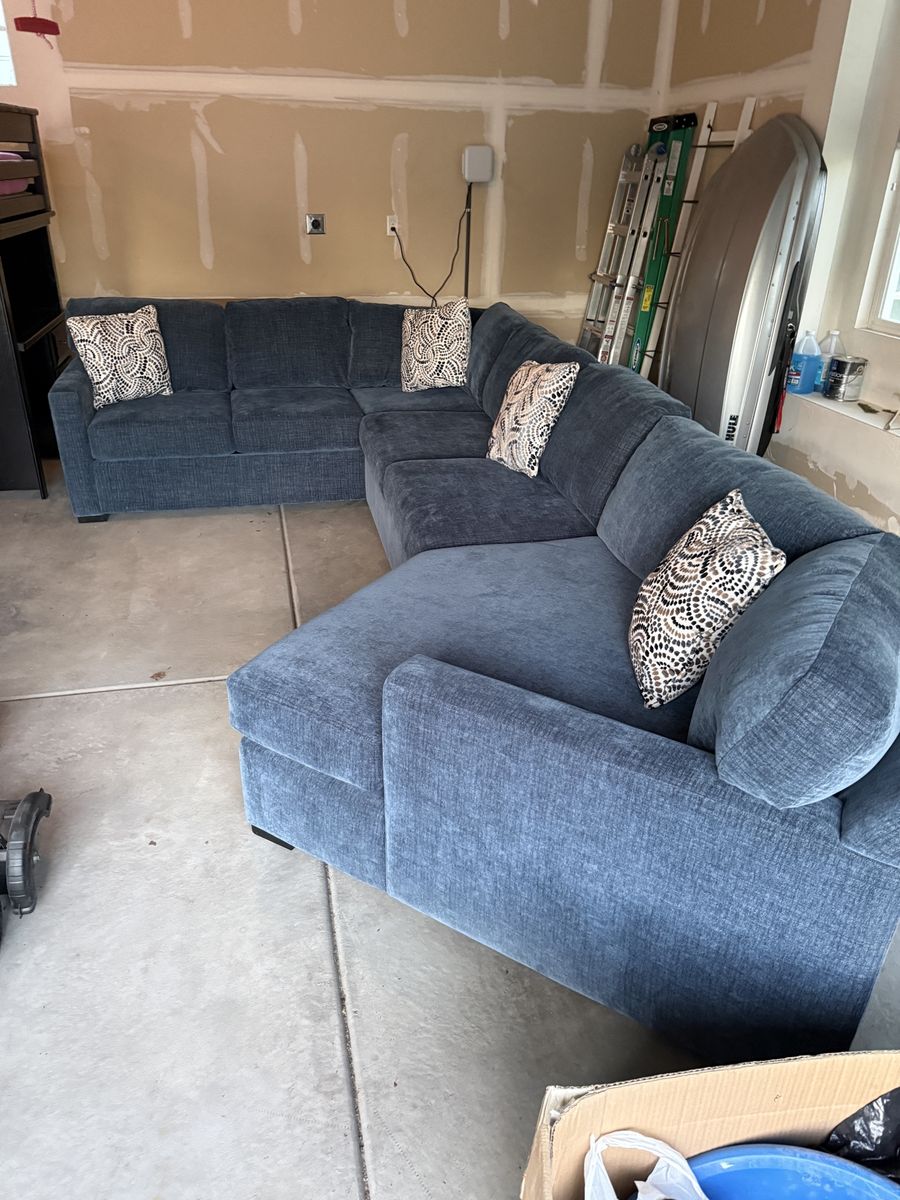 Modern Blue Sectional Sofa