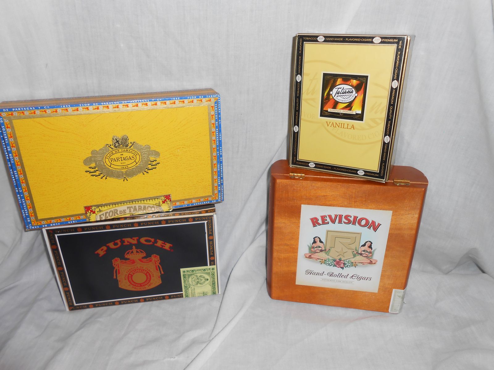 Four Empty Cigar Boxes
