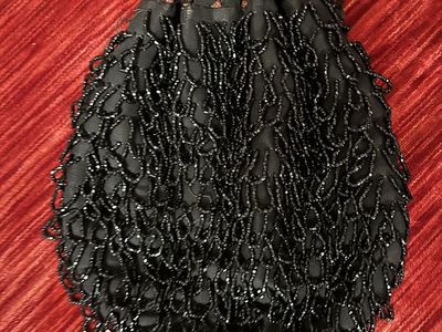 Drawstring Beaded Flapper Bag/Purse - Vintage/Antique