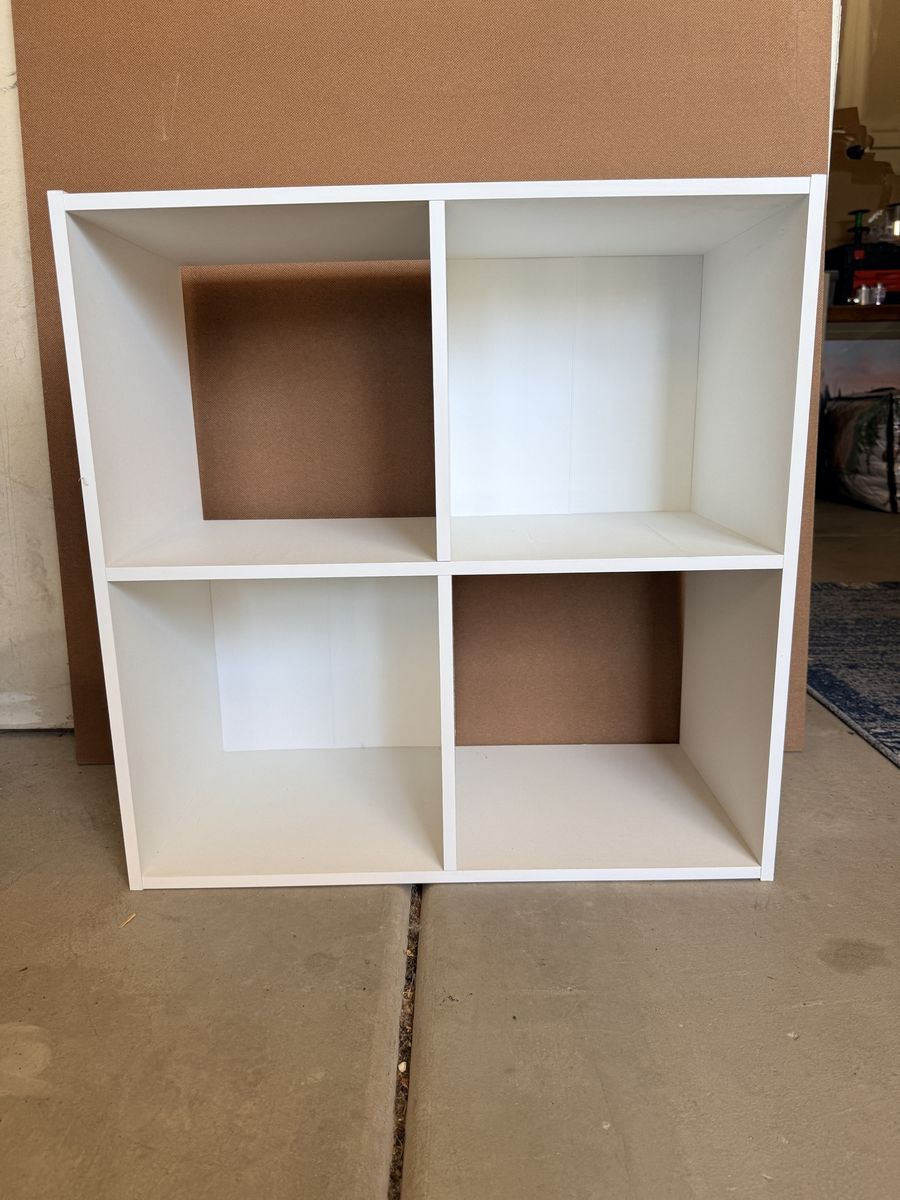White 4-Cube Storage Shelf Unit - Versatile Organizer for Home or Office