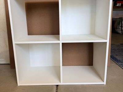White 4-Cube Storage Shelf Unit - Versatile Organizer for Home or Office