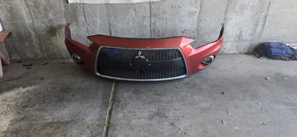 2012 Mitsubishi Outlander GT Front Bumper Assembly - Red with Grille & Fog Lights - Used