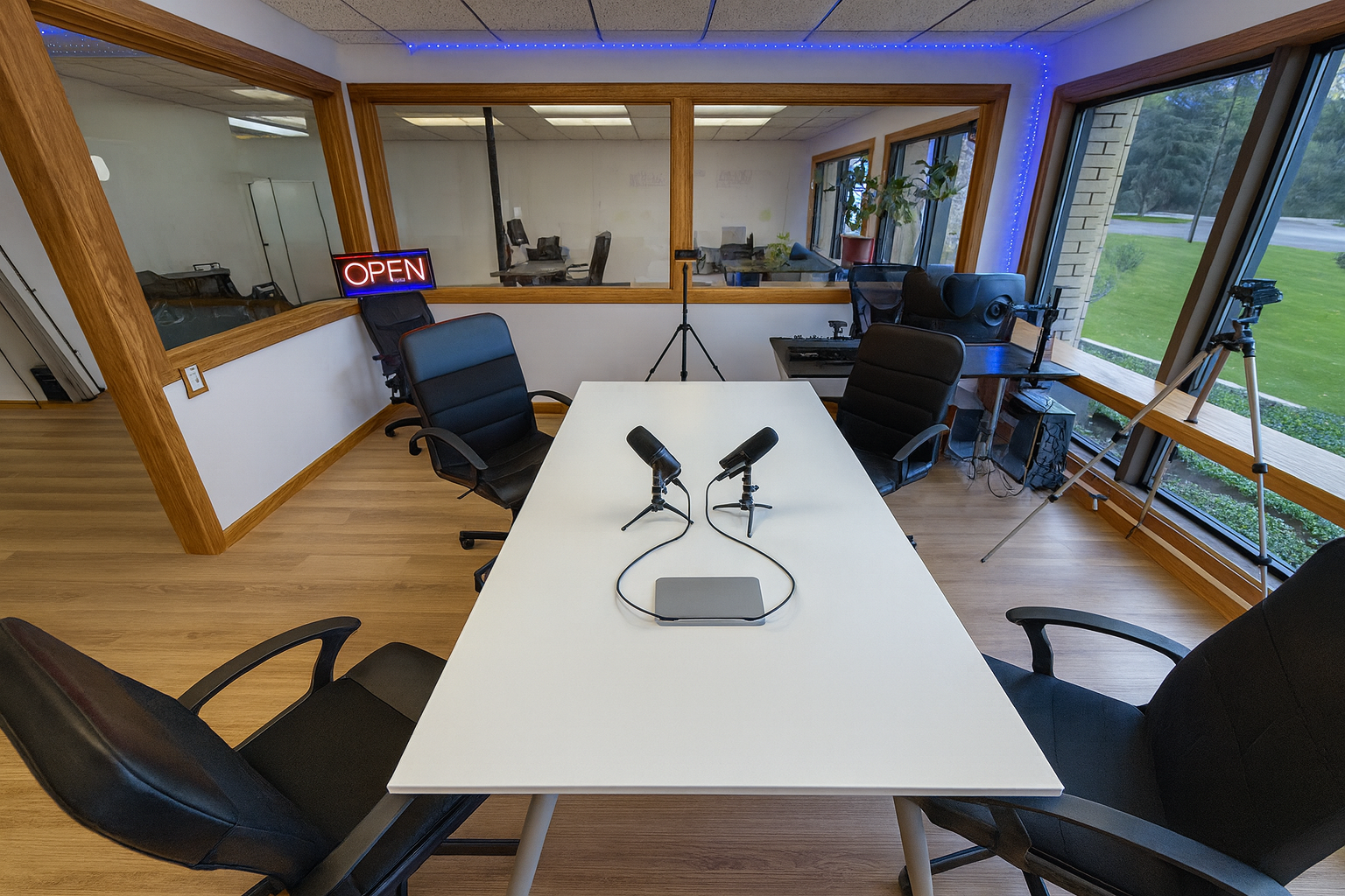Shared Office with Podcast Studio / Board Room WITH VIEWS
