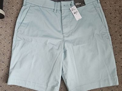 Express Men's Slim Fit Hyper Stretch 8" Inseam Shorts Size 30 Light green