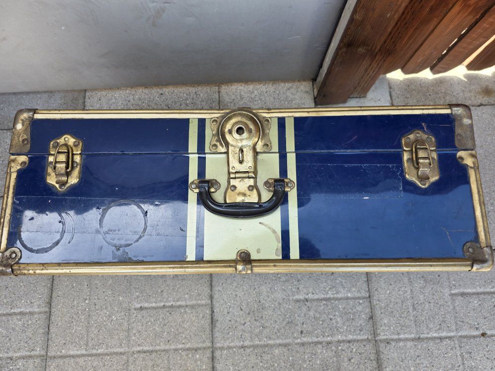Vintage Blue Steamer Trunk