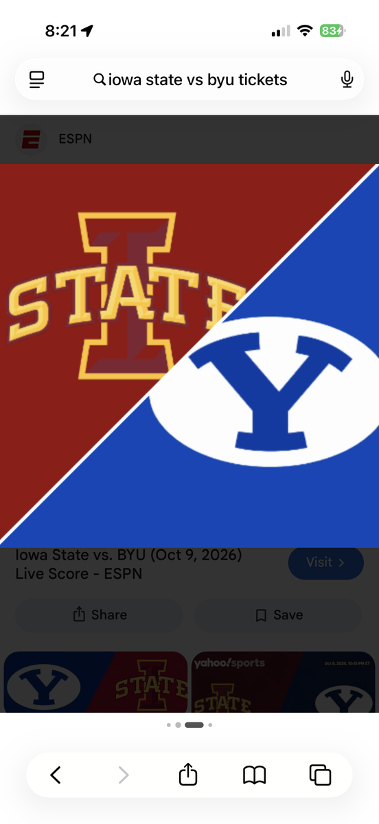 Iowa State Cyclones at BYU Cougars Football Tickets