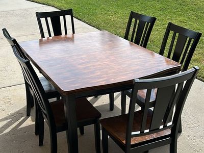 7-Piece Wood Dining Set with Extension Leaf