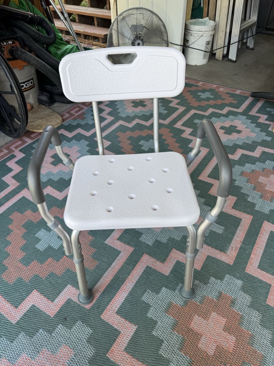 Essential Bath Safety Medical Shower Chair with Arms Adjustable Height